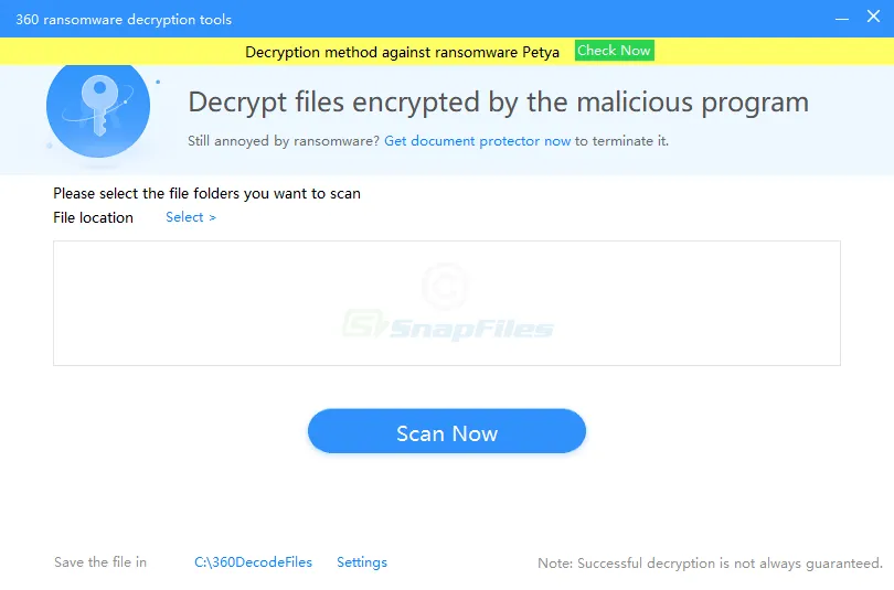 360 Ransomware Decryption Tools Captura de tela 1