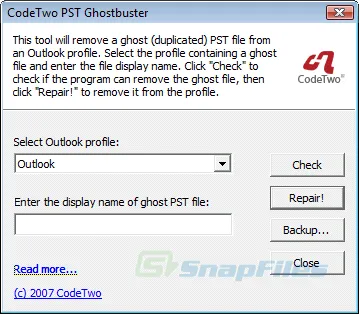 CodeTwo PST Ghostbuster Captura de tela 1