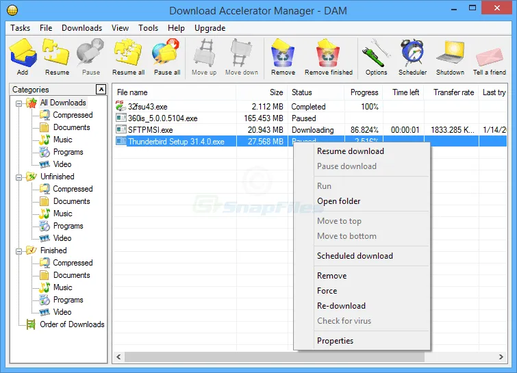 Download Accelerator Manager Captura de tela 1