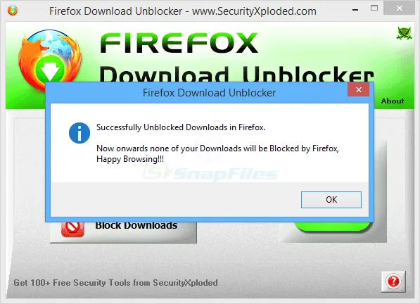 Firefox Download Unblocker Captura de tela 2