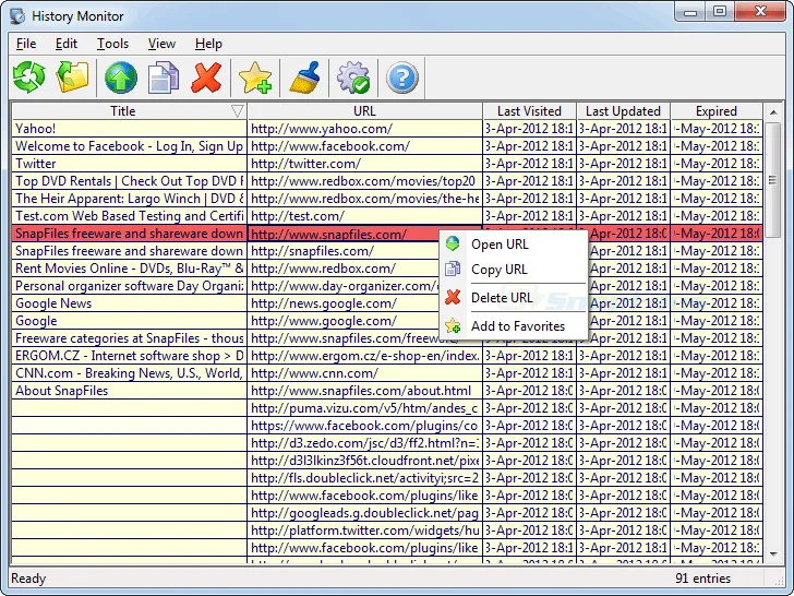 IE History Monitor Captura de tela 1