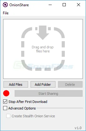 OnionShare Captura de tela 1
