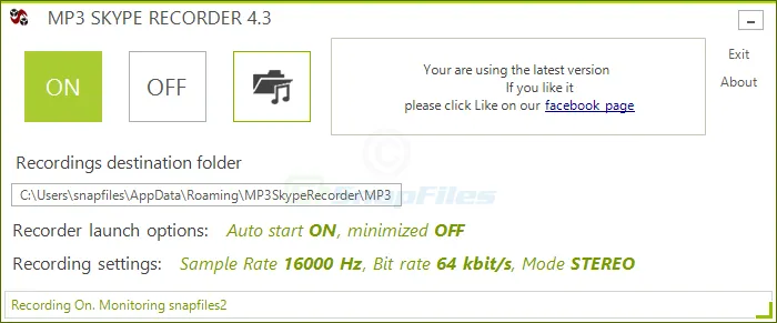 MP3 Skype Recorder Captura de tela 1