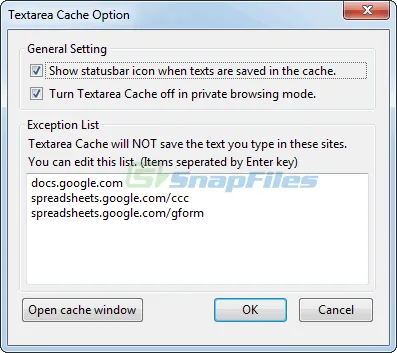 Textarea Cache Captura de tela 2