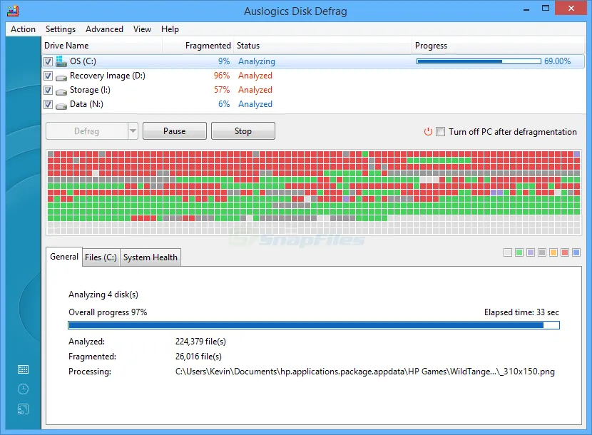 Auslogics Disk Defrag Captura de tela 1