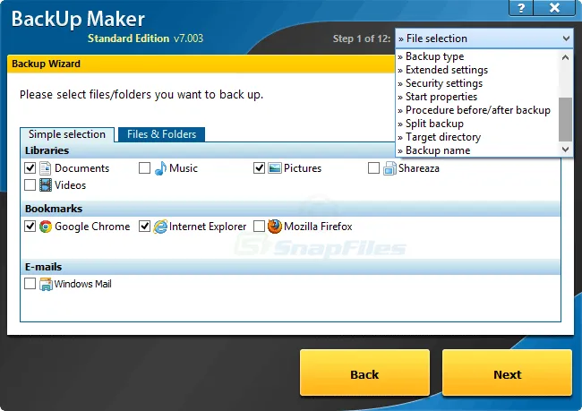 BackUp Maker Captura de tela 2