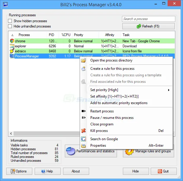 Bill2`s Process Manager Captura de tela 1