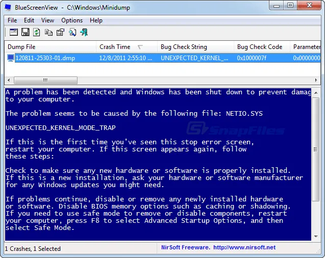 BlueScreenView Captura de tela 2