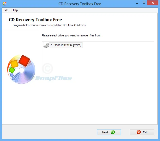 CD Recovery Toolbox Free Captura de tela 1