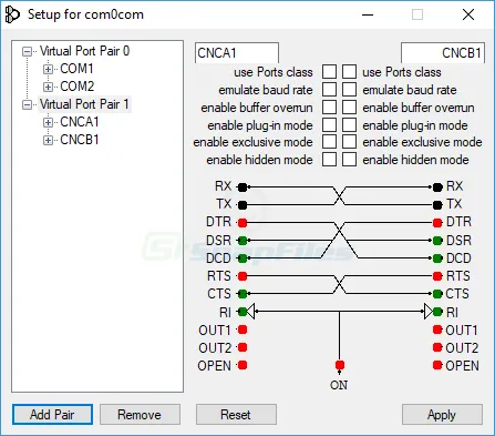 Null-modem Emulator (com0com) Captura de tela 2