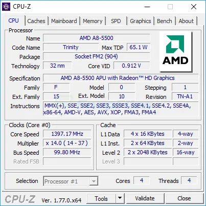 CPU-Z Captura de tela 1