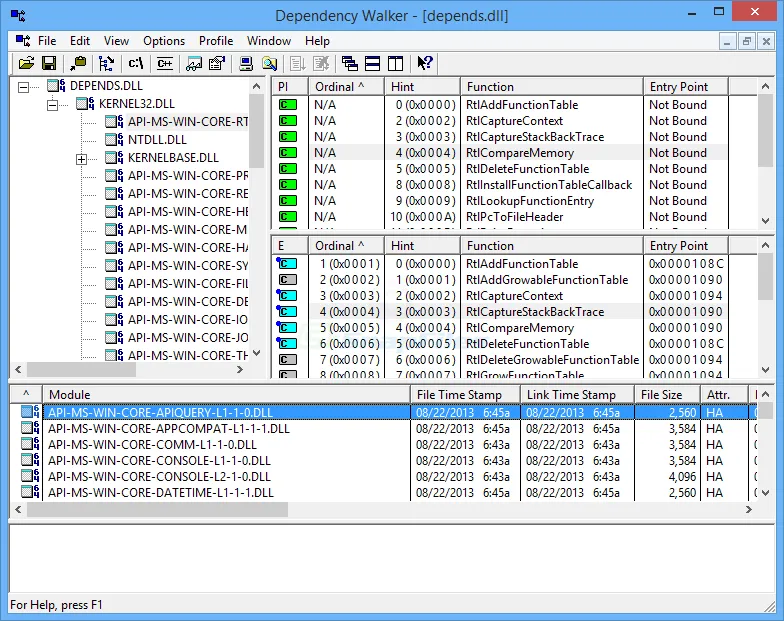 Dependency Walker Captura de tela 1