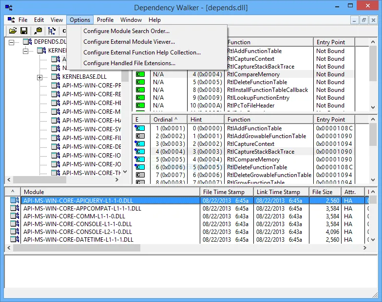 Dependency Walker Captura de tela 2