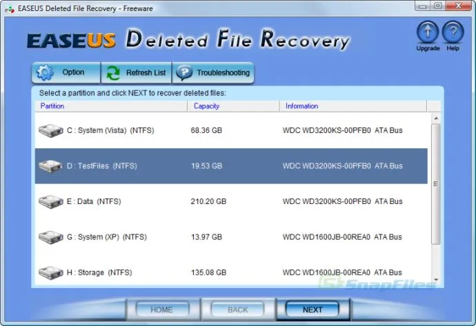 EaseUS Deleted File Recovery Captura de tela 1