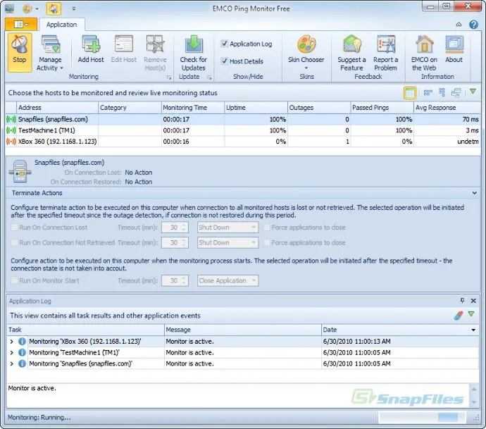 EMCO Ping Monitor (Free Version) Captura de tela 1