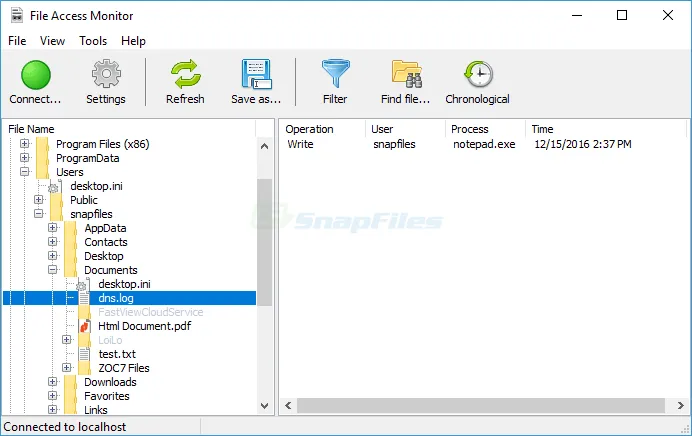 SoftPerfect File Access Monitor Captura de tela 1