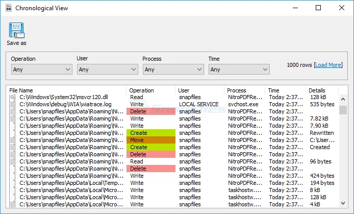 SoftPerfect File Access Monitor Captura de tela 2