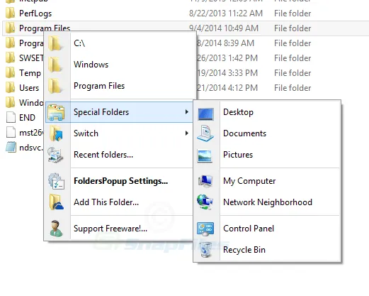 Folders Popup Captura de tela 1