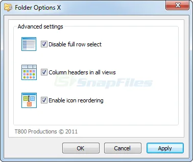 Folder Options X Captura de tela 1