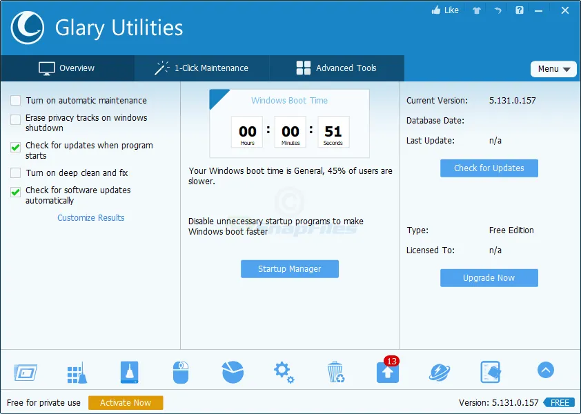 Glary Utilities Free Captura de tela 1