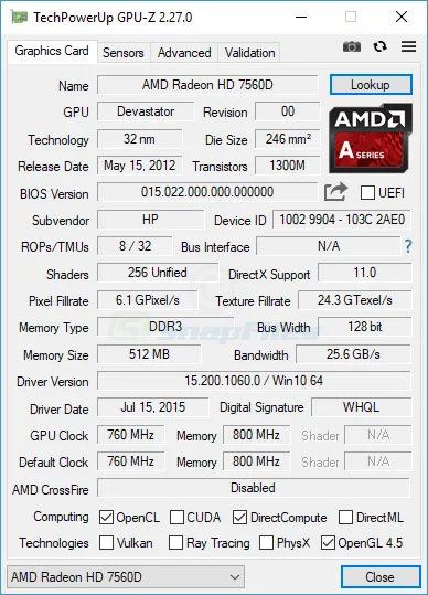 GPU-Z Captura de tela 1