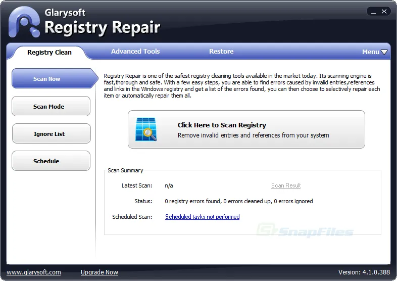 Glary Registry Repair Captura de tela 1