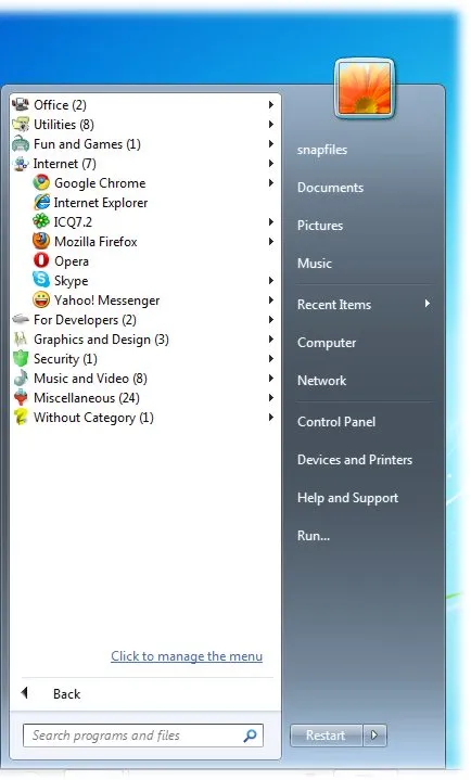 Handy Start Menu Captura de tela 2