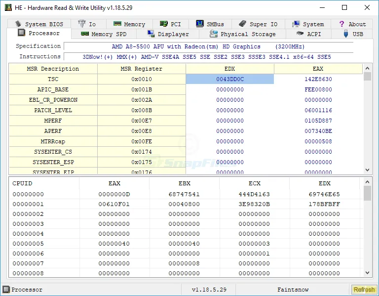 HE - Hardware Read and Write Utility Captura de tela 1