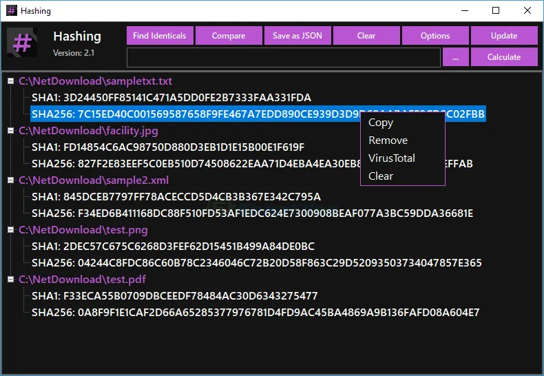 Hashing Captura de tela 1