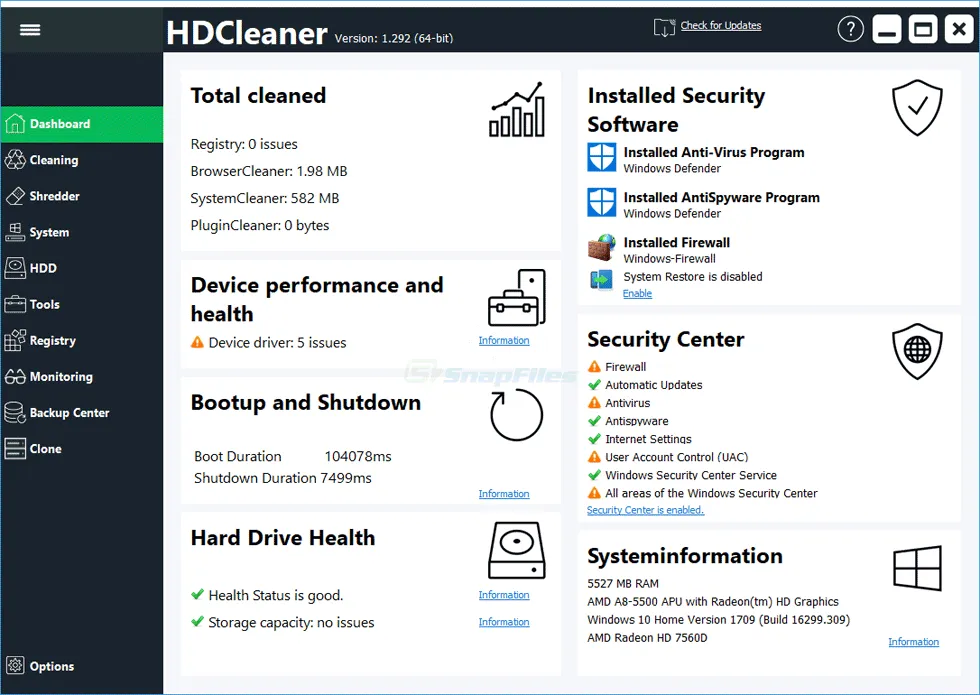 HDCleaner Captura de tela 1