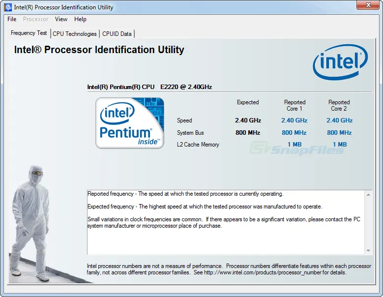 Intel Processor Identification Utility Captura de tela 1