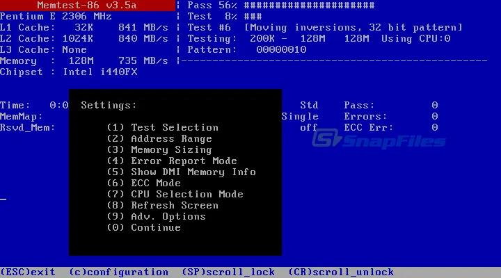 Memtest86 Captura de tela 1