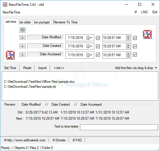 NewFileTime Captura de tela 1