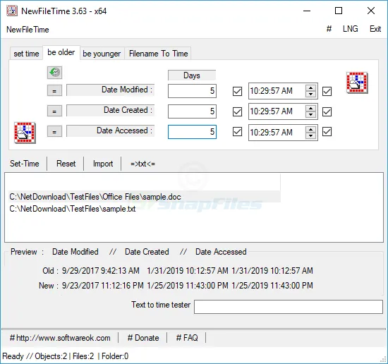 NewFileTime Captura de tela 2