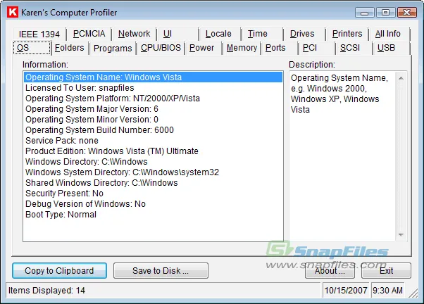 Karens Computer Profiler Captura de tela 1