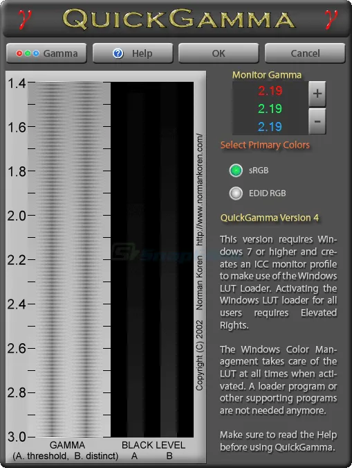 QuickGamma Captura de tela 1