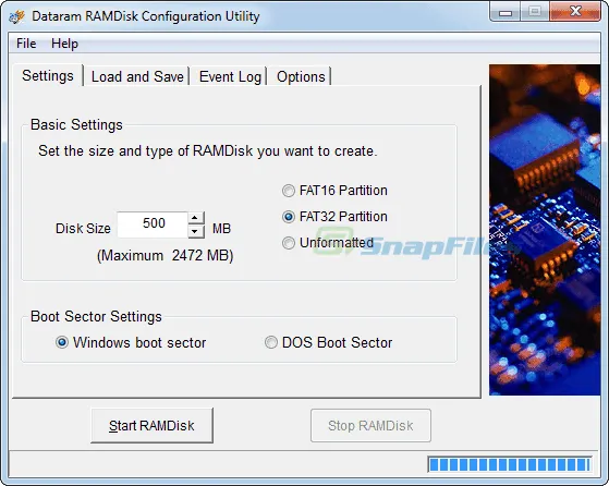 RAMDisk Lite Captura de tela 1