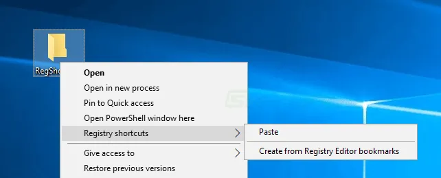 Registry Shortcuts Captura de tela 1