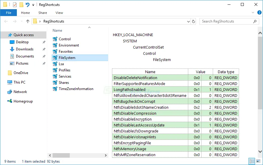 Registry Shortcuts Captura de tela 2