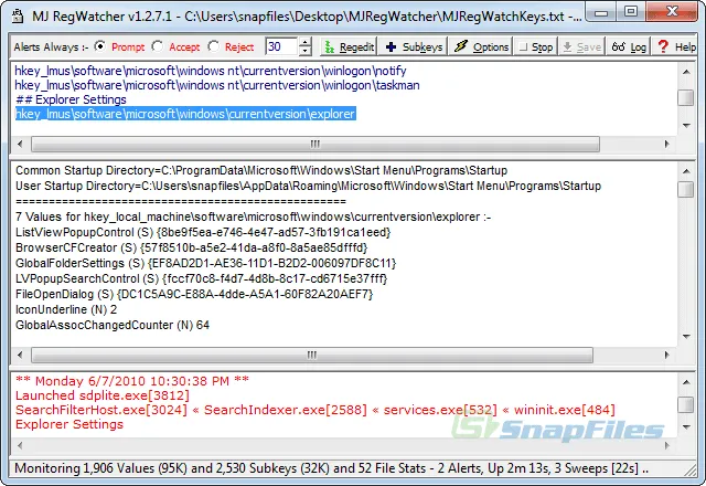 MJ Registry Watcher Captura de tela 1