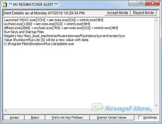 MJ Registry Watcher Captura de tela 2