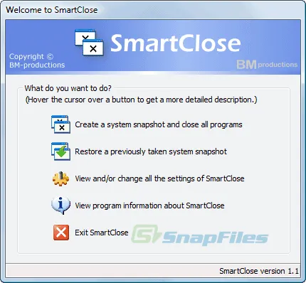 SmartClose Captura de tela 1