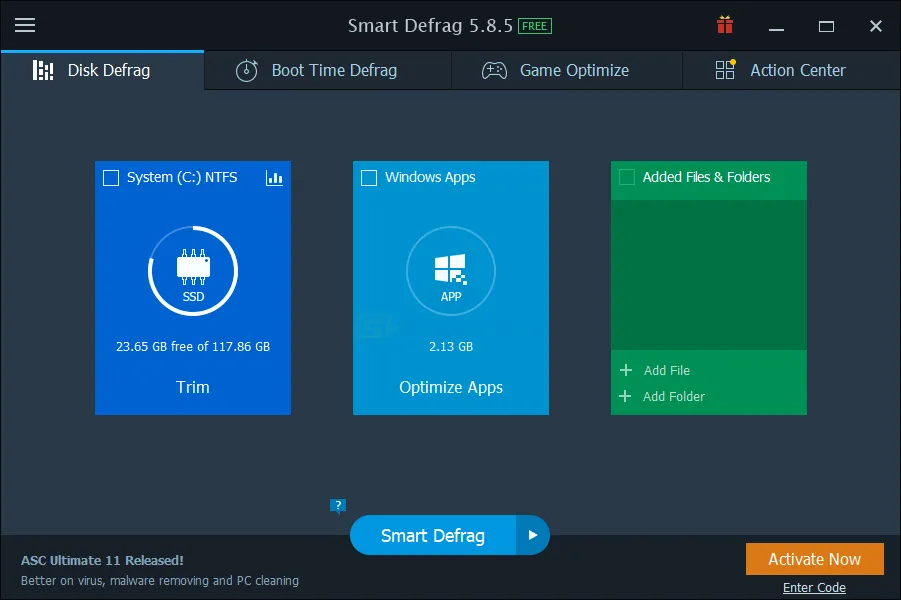 IObit Smart Defrag Captura de tela 1