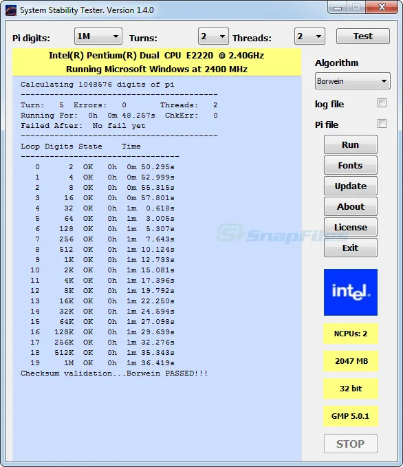 System Stability Tester Captura de tela 1