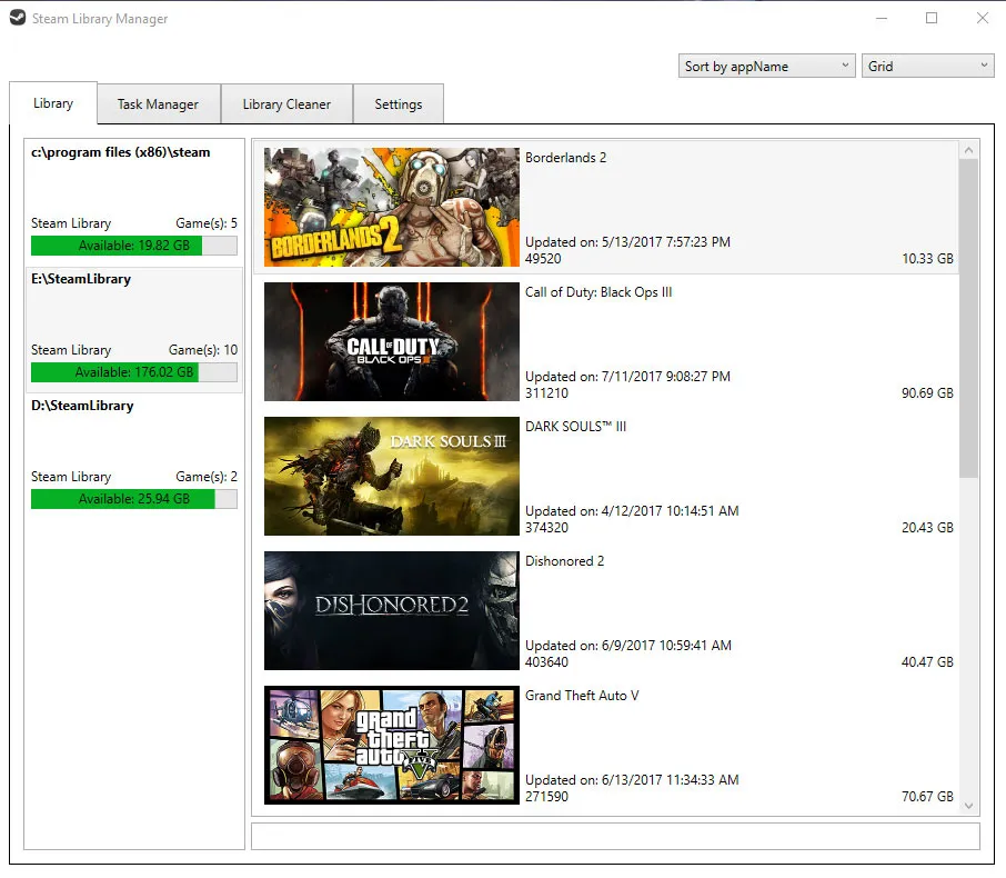 Steam Library Manager Captura de tela 1