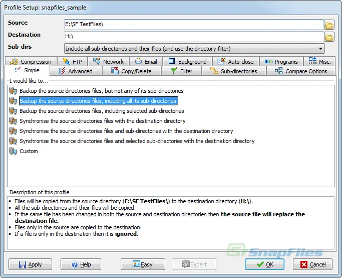 SyncBack Free Captura de tela 1
