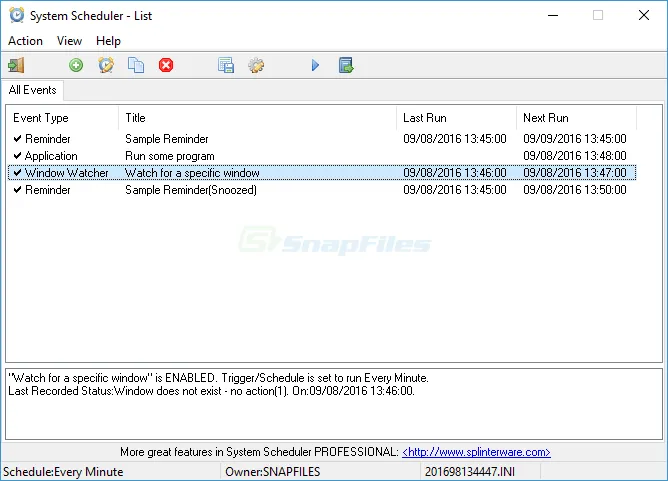 System Scheduler Captura de tela 1