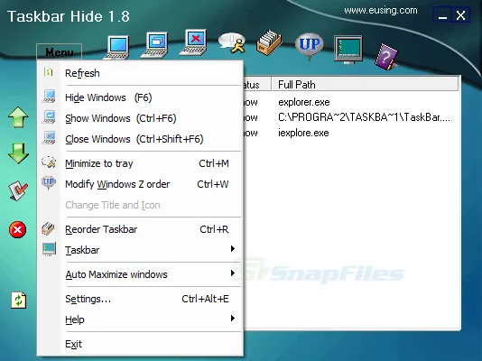 Eusing Taskbar Hide Captura de tela 2