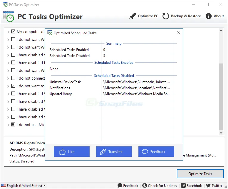 PC Tasks Optimizer Captura de tela 2