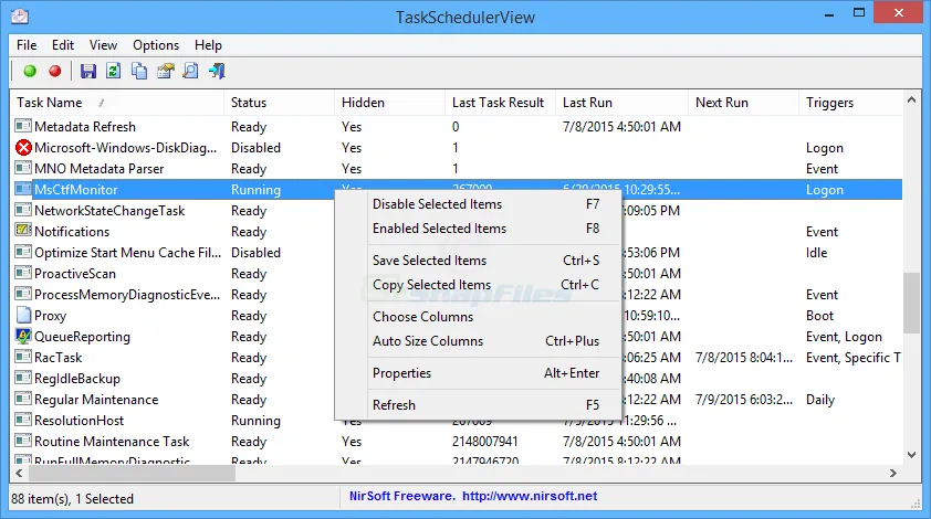 TaskSchedulerView Captura de tela 1